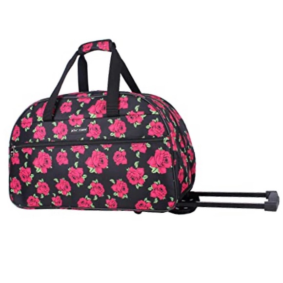 Betsey Johnson Covered Roses 22" Rolling Duffle - Picture 1 of 9